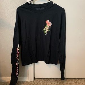 Taylor Swift Long Sleeve Flower Crop Top